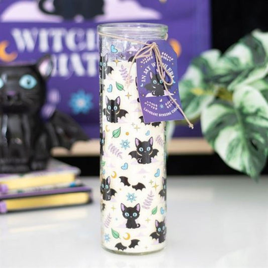 Lavender-Scented Black Cat Tube Candle