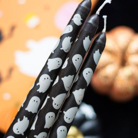 Ghost Print Taper Candle Set (Set of 3)