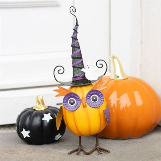 Vintage Metal Owl Halloween Decorations