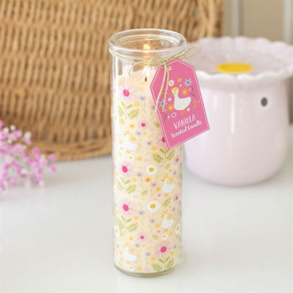 Daisy & Duck Print Vanilla Tube Candle