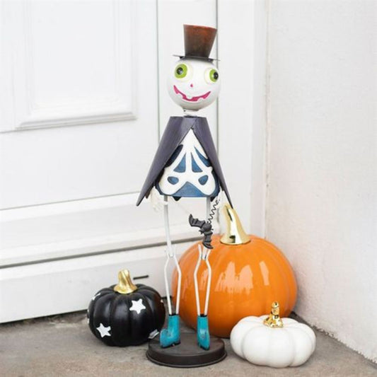 Vintage Metal Skeleton with Top Hat & Cape