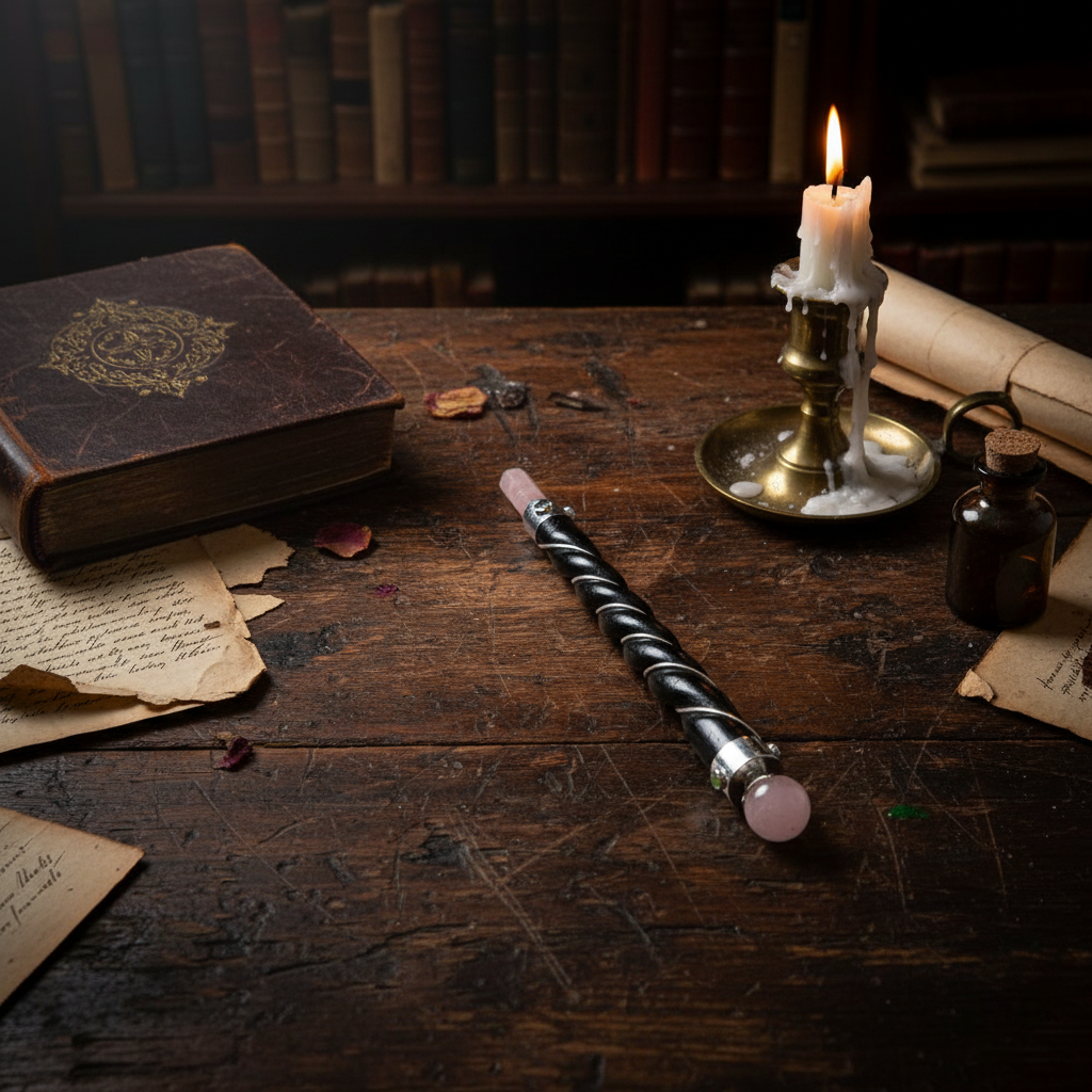 Handcrafted Teakwood Crystal Wand