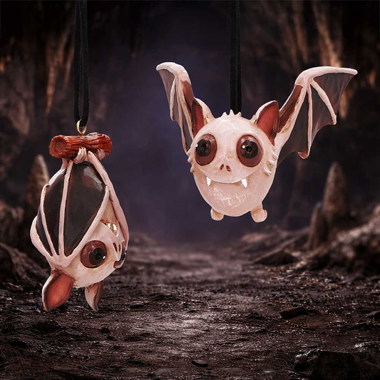 Sneak & Peek Halloween Bat Hanging Ornaments – Set of 2