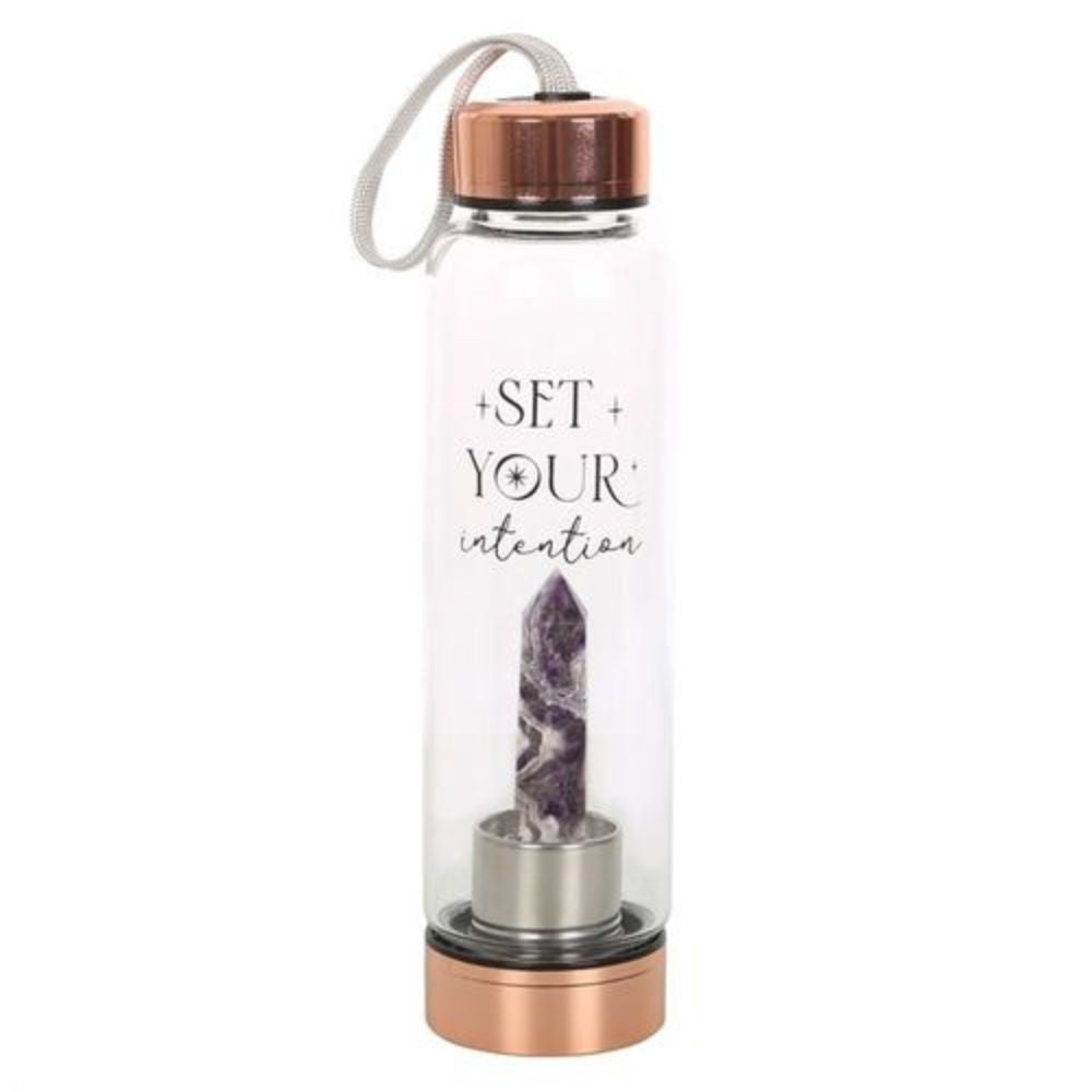 Set Your Intention Glass Water Bottle