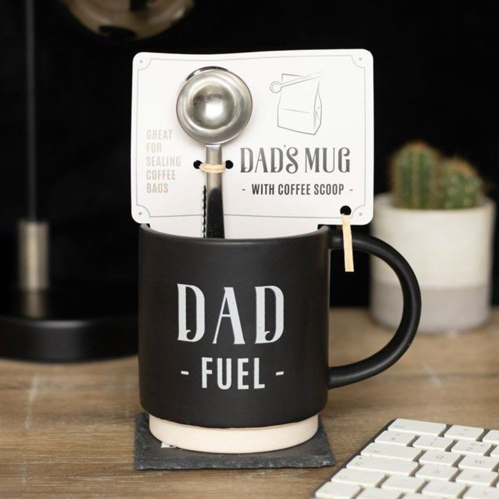 Dad fuel Coffee Mug and spoon clip.