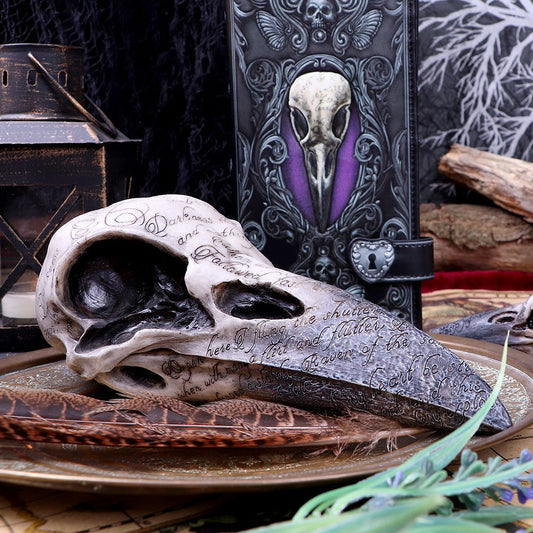 Edgar's Raven Skull Figurine