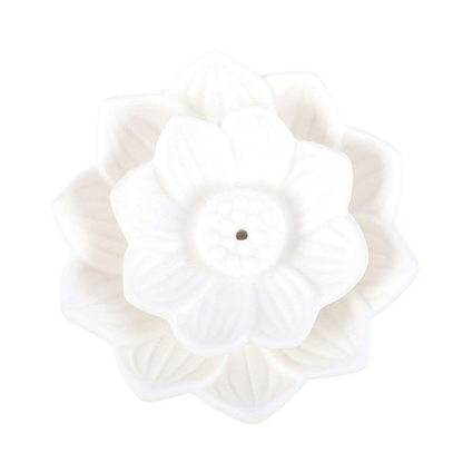 White Lotus Flower Incense Stick Holder