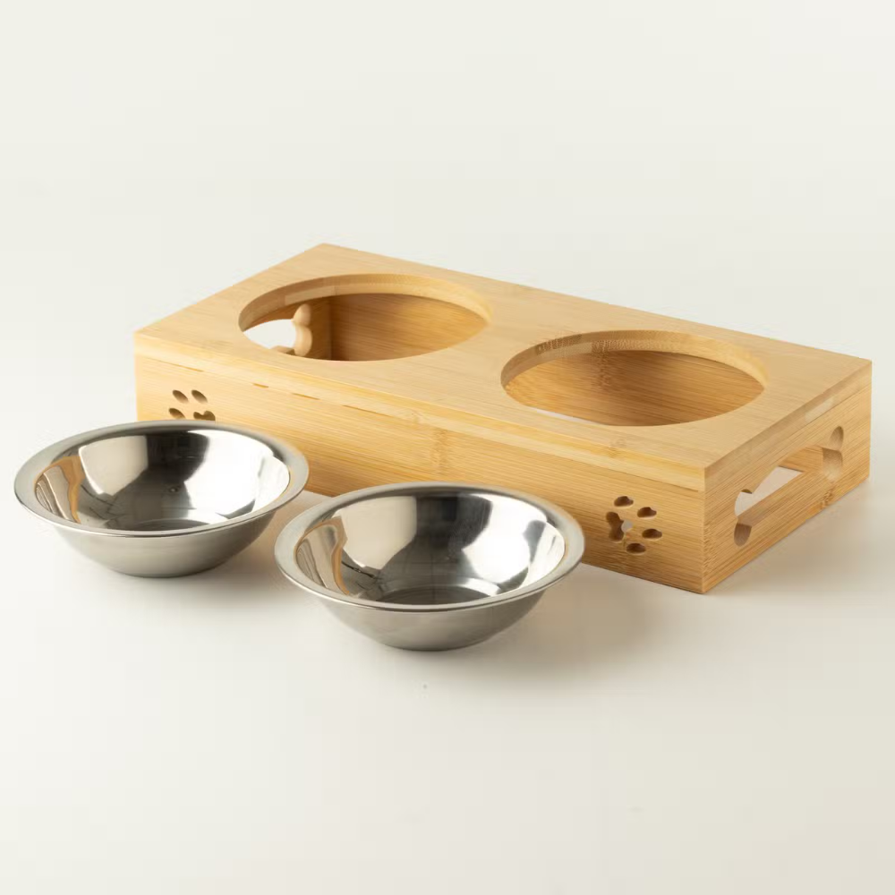 PAW Double Stainless Steel Pet Bowls