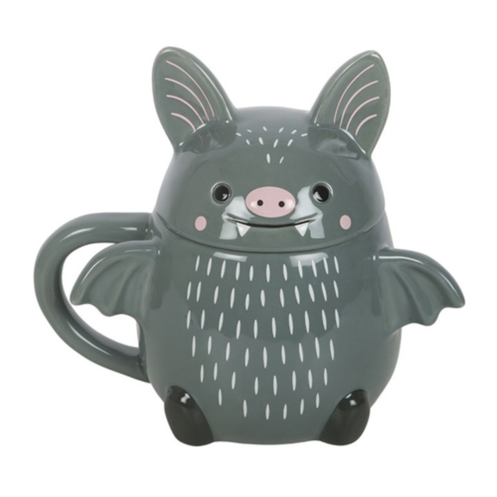 Cute Bat Lidded Mug – Adorable Halloween Gift