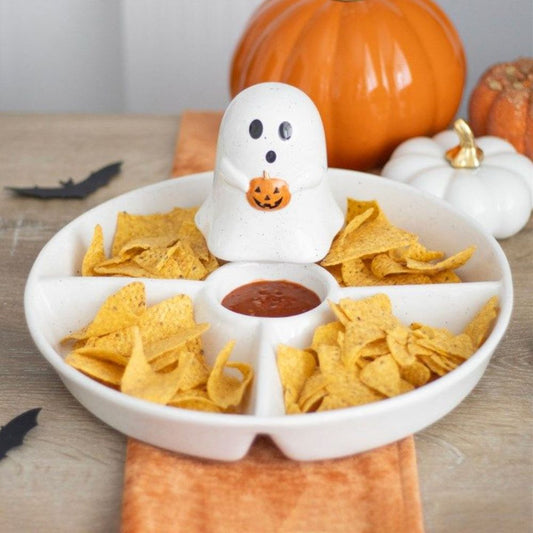 Ghost & Pumpkin Chip and Dip Snack Dish