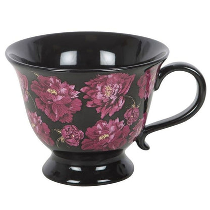 Dark Romance Floral Print Teacup