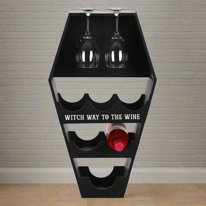 'Witch way is the wine' - Coffin shaped wine rack