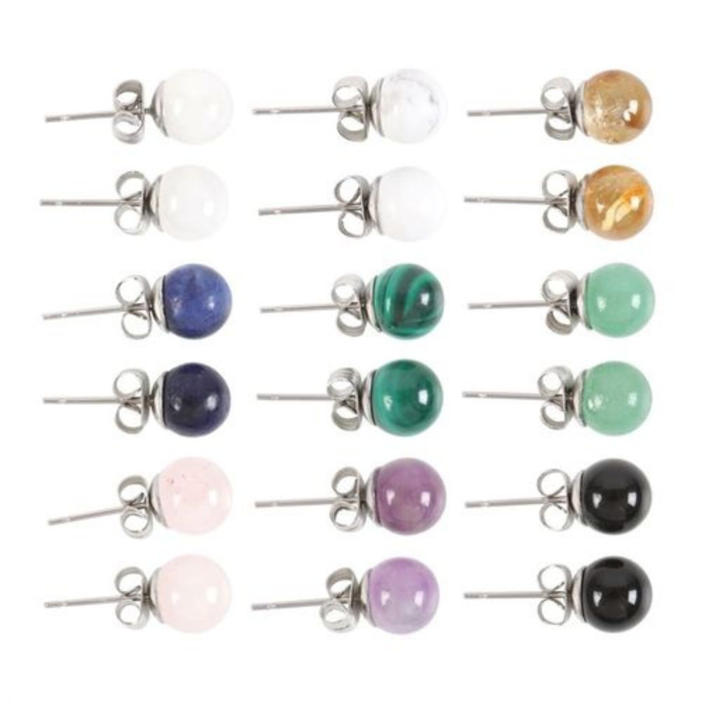 Semi Precious Crystal Earrings