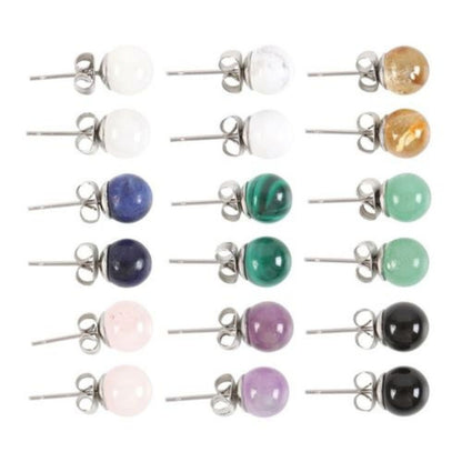 Semi Precious Crystal Earrings