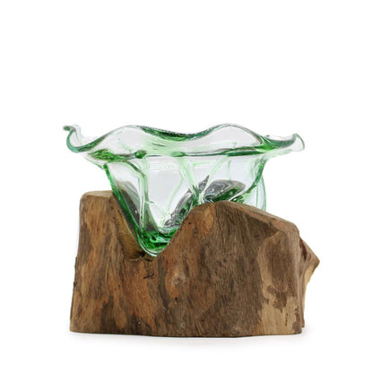 Molten Recycled beer Bottle Glass Sculpture