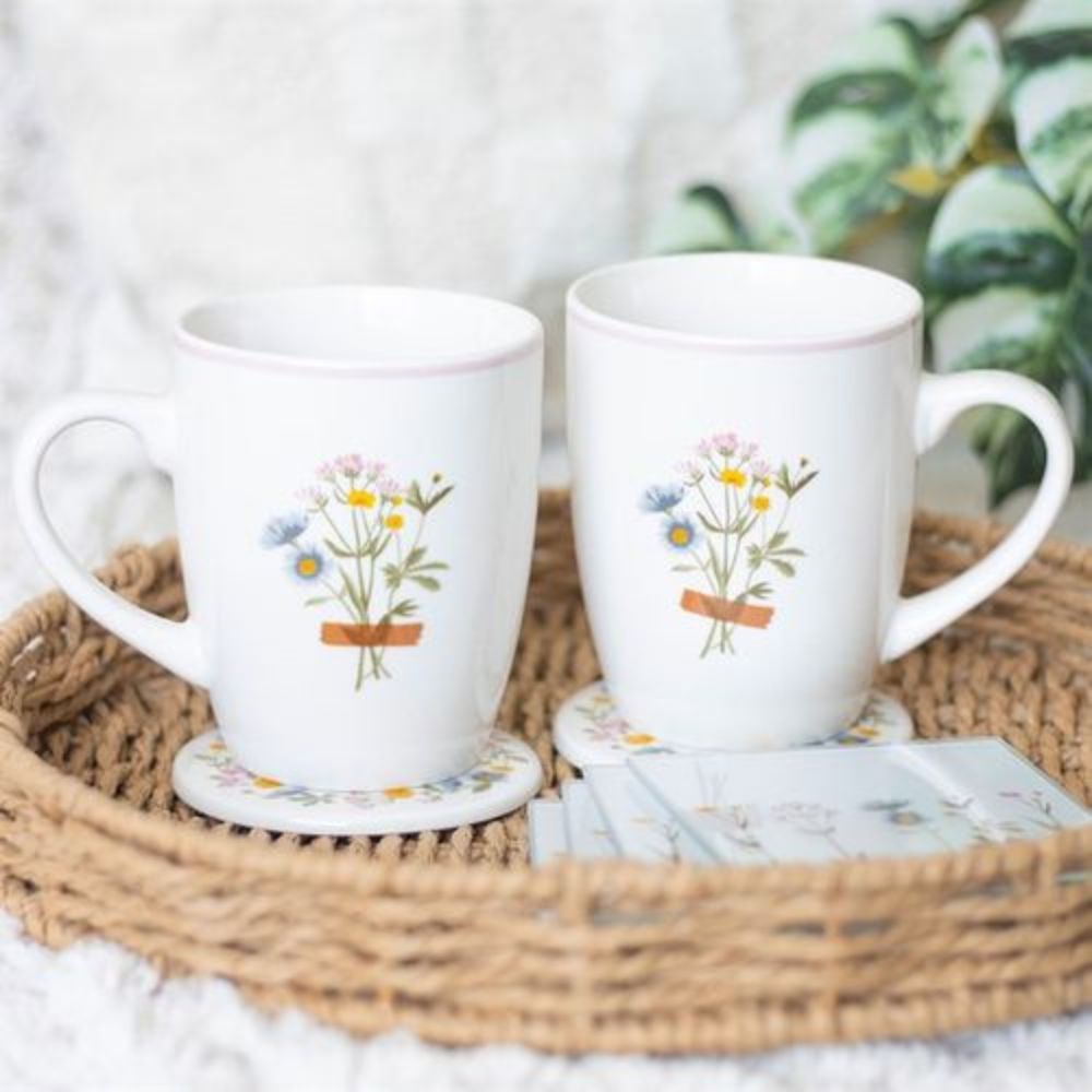 Flowers Floral Mug & Coaster Set