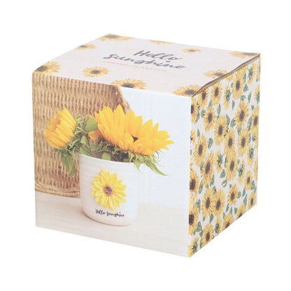 Hello Sunshine Plant Pot with 3D Sunflower