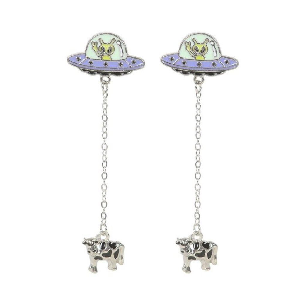Glow in the Dark Alien Abduction Dangle Earrings