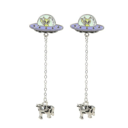 Glow in the Dark Alien Abduction Dangle Earrings