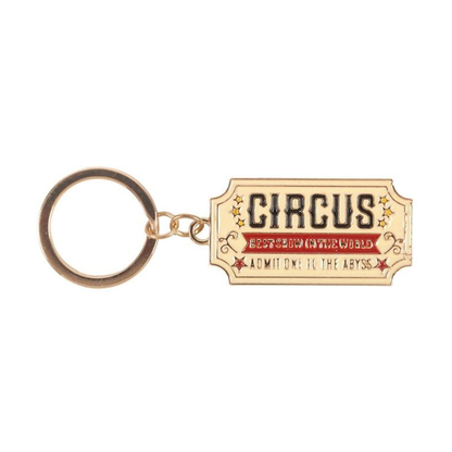 Keychain with 'Circus' ticket design on a white background