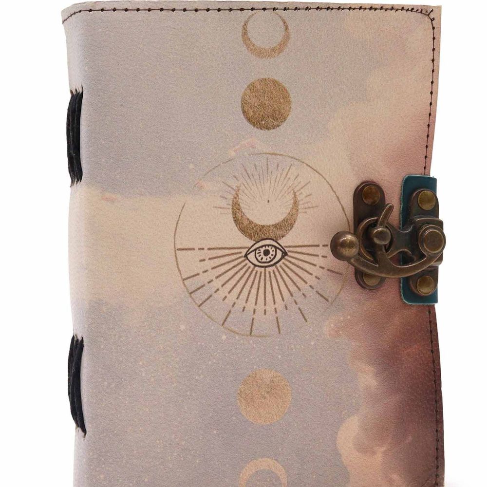 Hand Made Genuine Leather Journal 'Moon Phases'