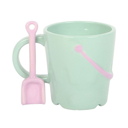 Pastel Bucket Mug with Spade Spoon