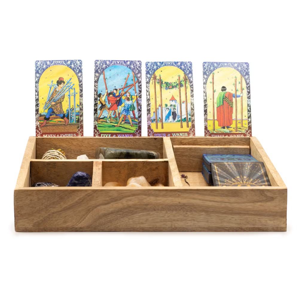 Four-Section Tarot Box with Card Holder