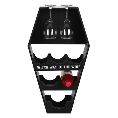 'Witch way is the wine' - Coffin shaped wine rack