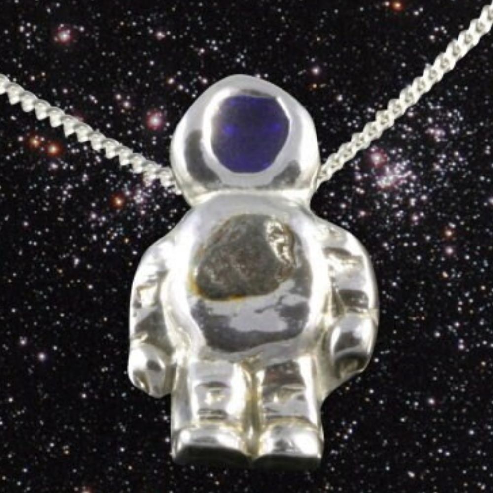 Sterling Silver - Spaceman Meteorite Pendant