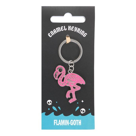 Flamin-goth Flamingo Keyring