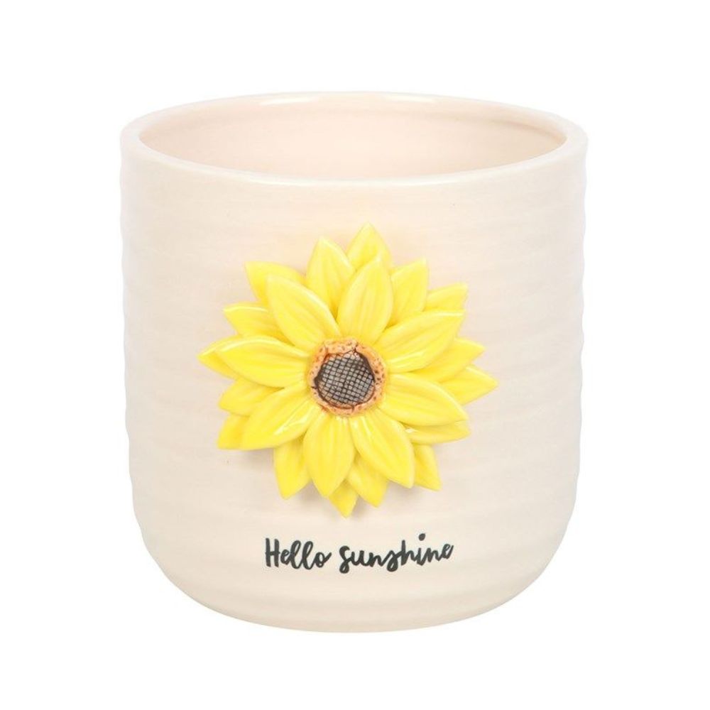 Hello Sunshine Plant Pot with 3D Sunflower