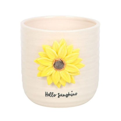 Hello Sunshine Plant Pot with 3D Sunflower
