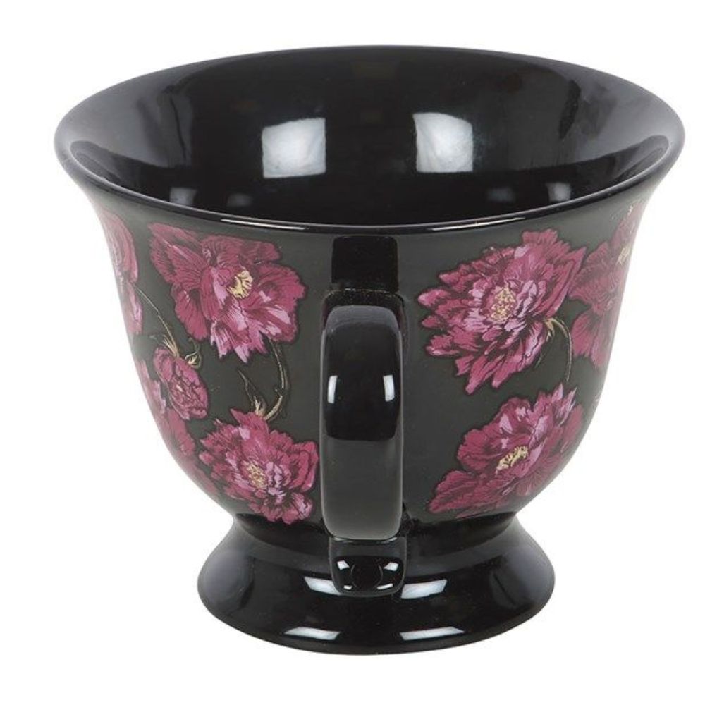 Dark Romance Floral Print Teacup