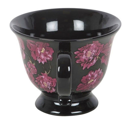 Dark Romance Floral Print Teacup