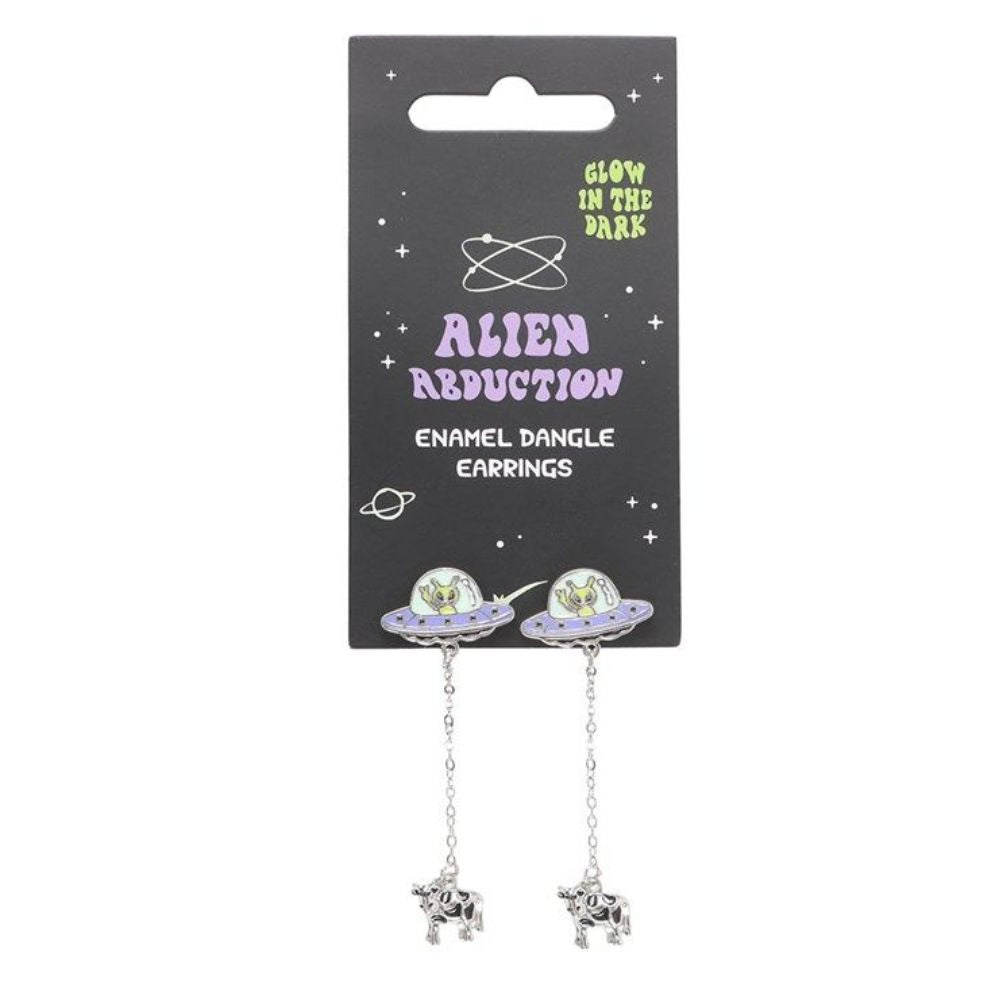 Glow in the Dark Alien Abduction Dangle Earrings