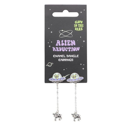 Glow in the Dark Alien Abduction Dangle Earrings