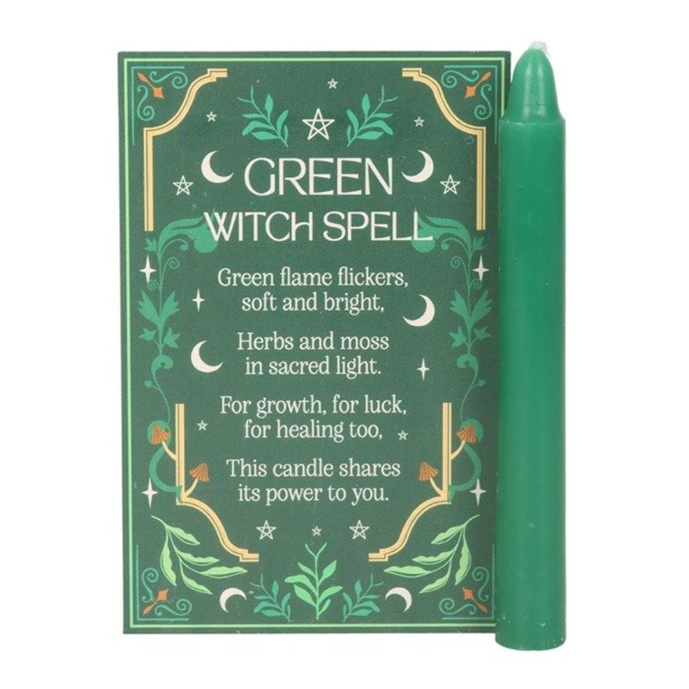 Pack of 12 Green Witch Spell Candles