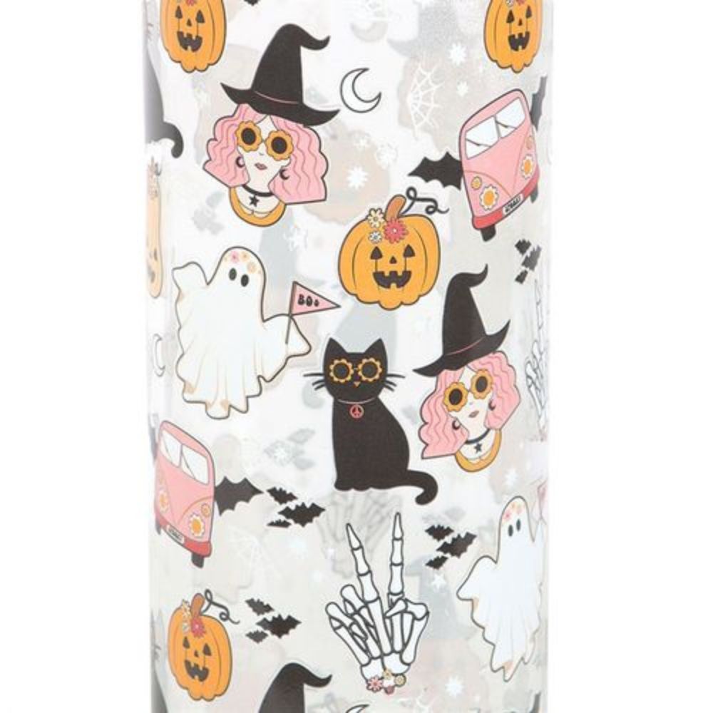 Ghost Print Glass Water Bottle