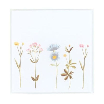 Floral Glass Coaster Set