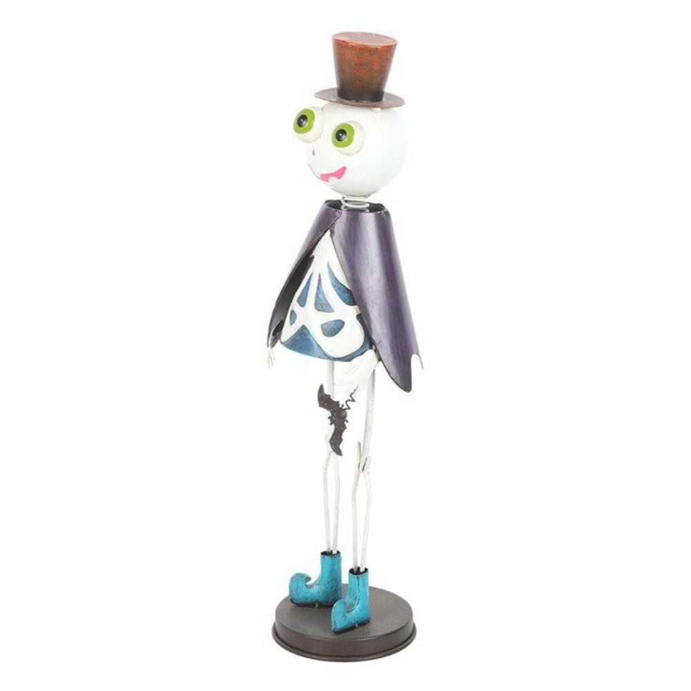Vintage Metal Skeleton with Top Hat & Cape