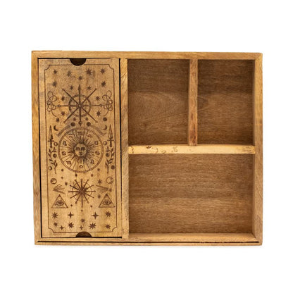 Four-Section Tarot Box with Card Holder
