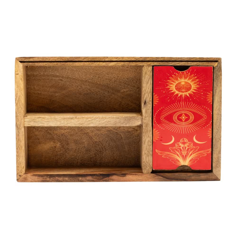 Three-Section Tarot Box with Card Holder