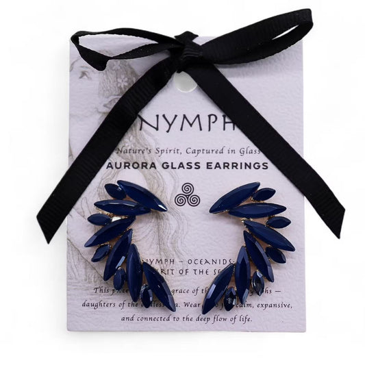 Royal Blue - Vintage Glass - Angel Wings - Earrings