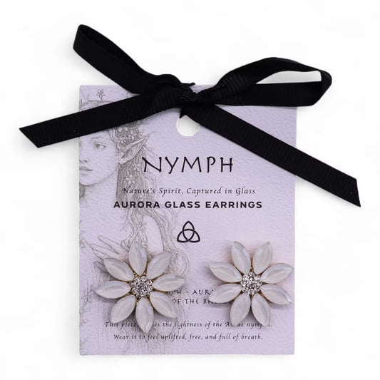 Pearl - Vintage Glass - Flowers - Earrings