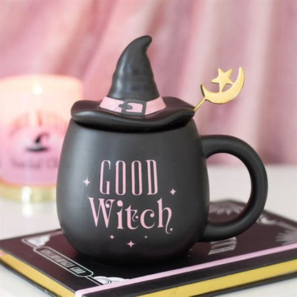 Good Witch / Bad Witch Ceramic Mug Set