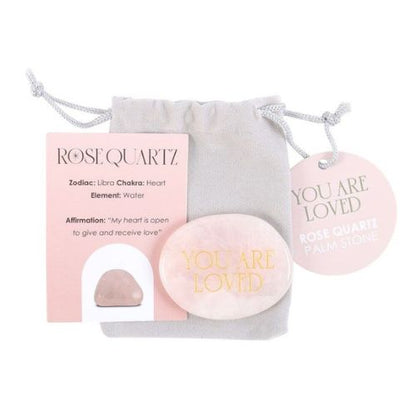 'You Are Loved Rose'  Palm Stone