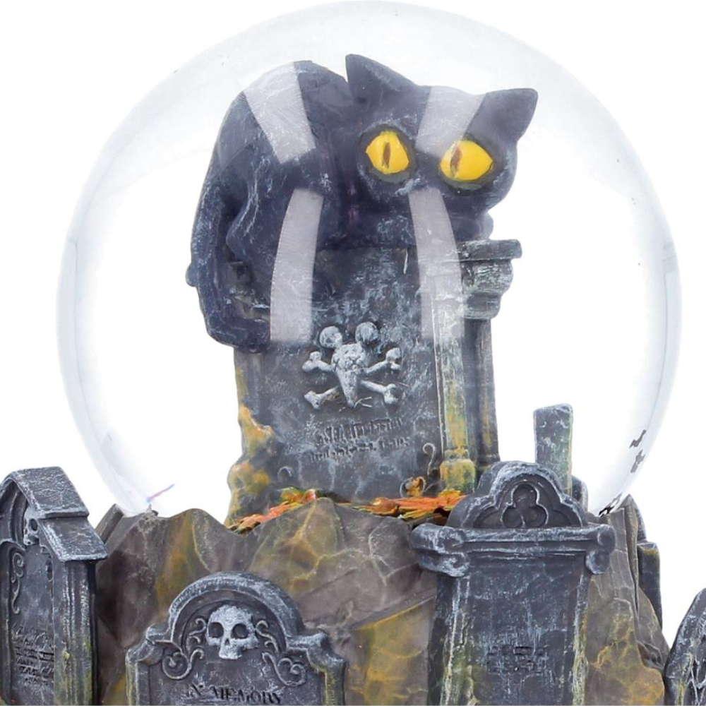 Pumpkin Patch Halloween Cat Snow Globe