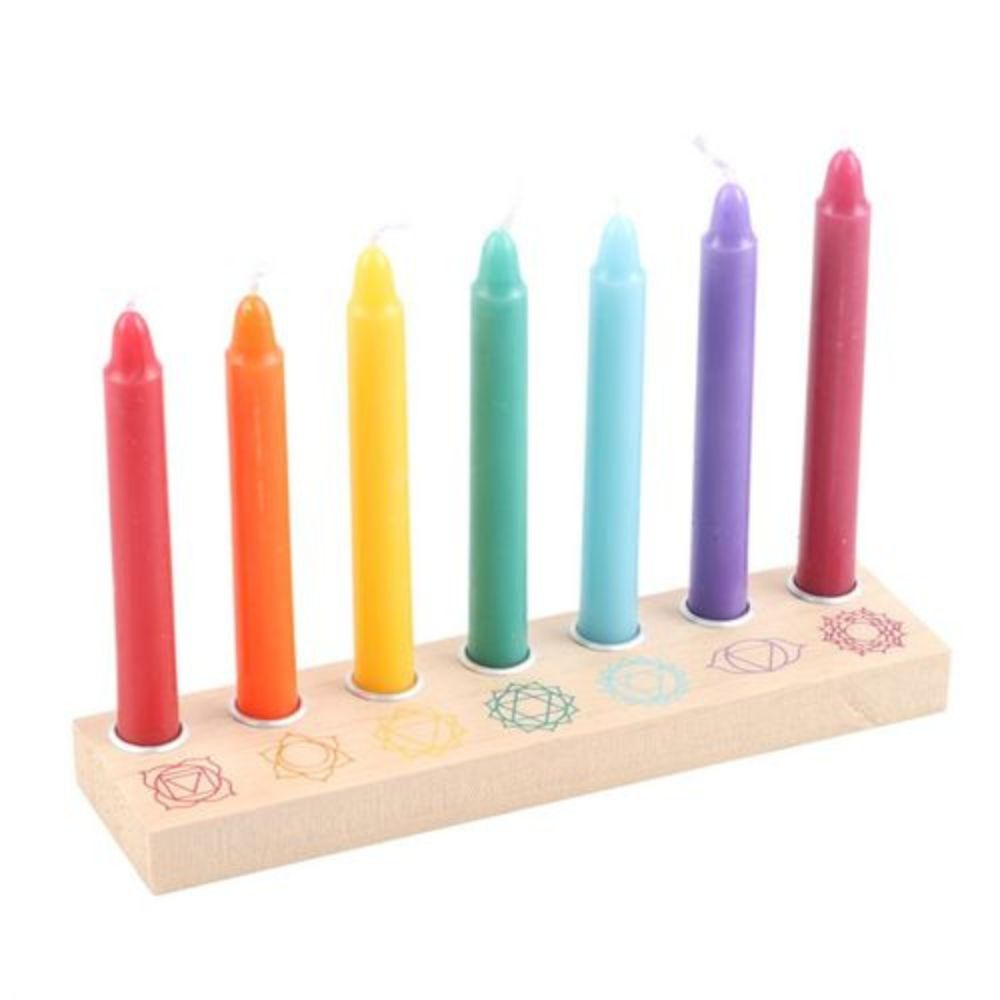 Chakra Candle and Crystal Gift Set