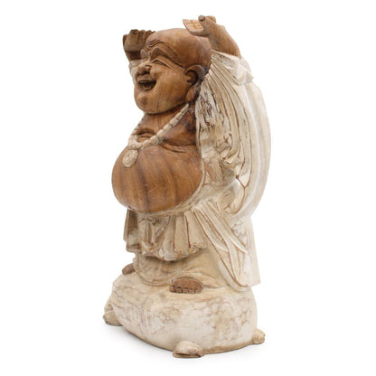Happy Buddha Wooden Statue