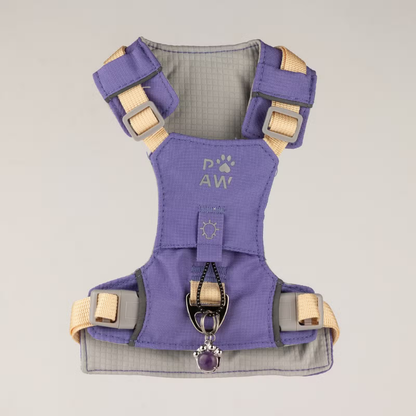 Dog Step-in Guardian Harness with genuine Amethyst charm